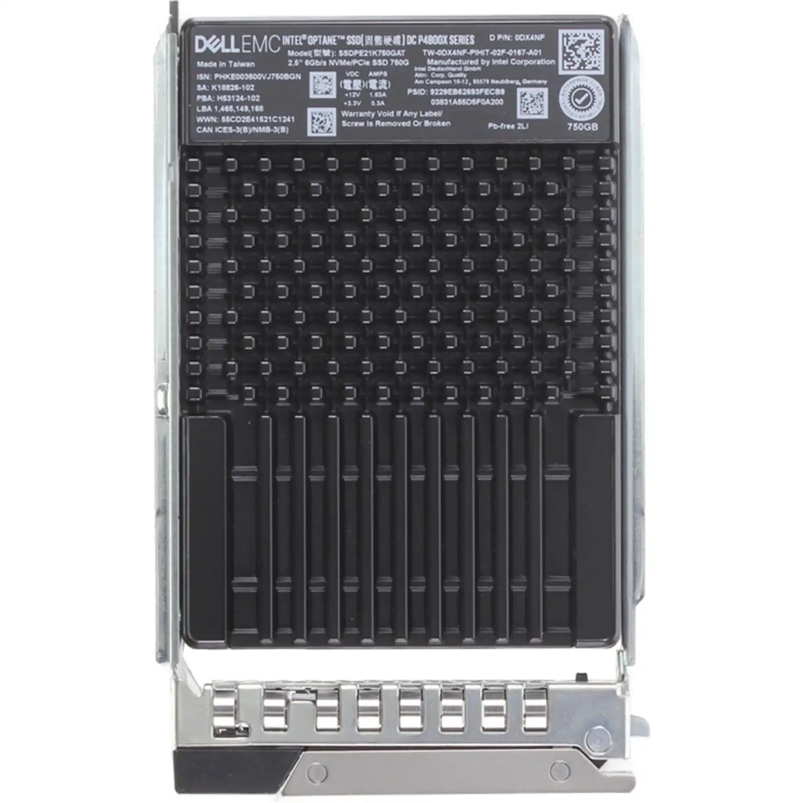 SSDPE21K750GAT - Dell Optane P4800X 750GB PCIe NVMe U.2 Write Intensive 2.5" SSD