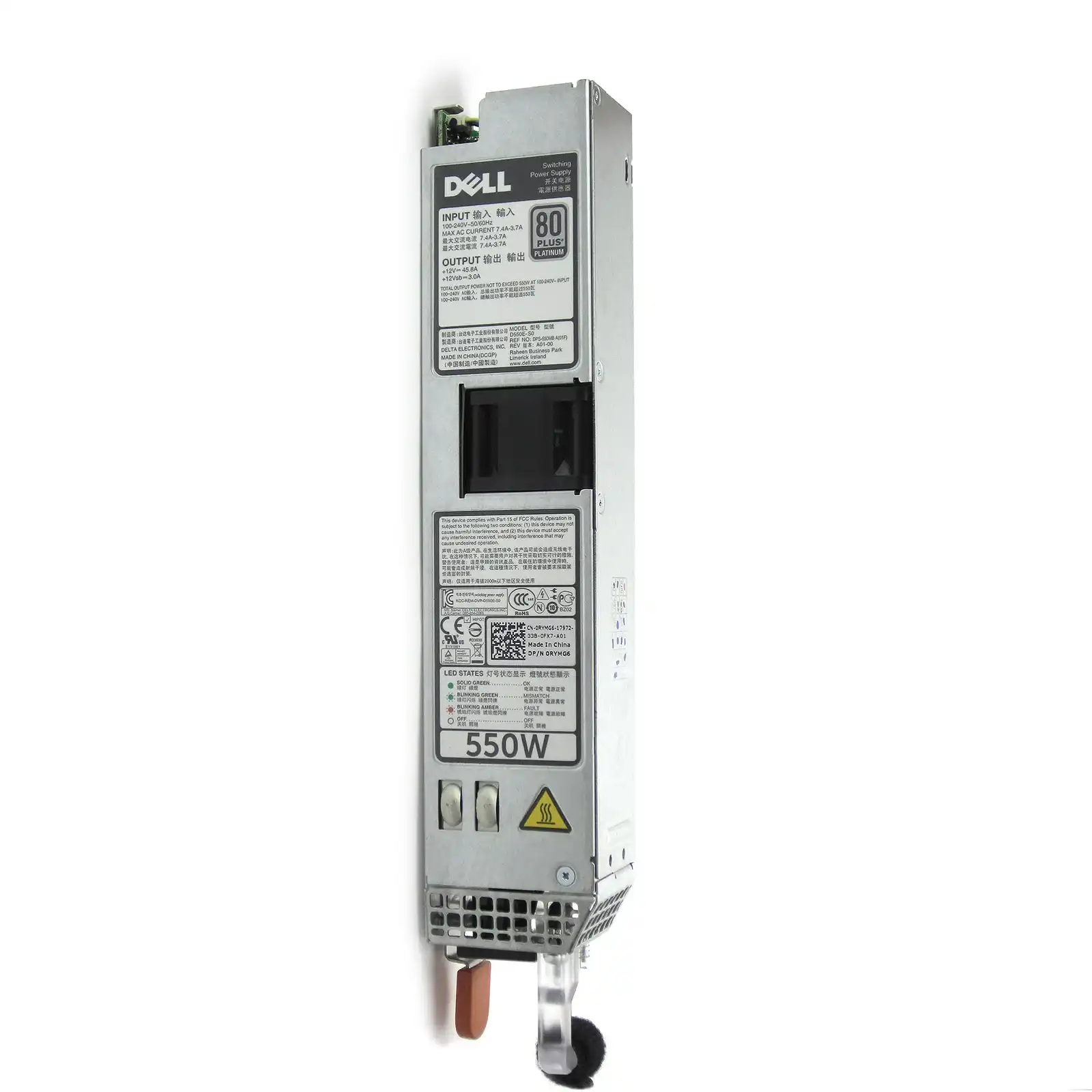 0RYMG6 - Dell 550W 80+ Platinum Redundant Power Supply